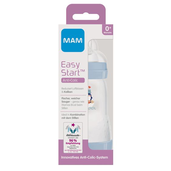 MAM PP-Flasche Easy Start Anti-Colic 260 ml + Silikon-Sauger Gr. 1 - Wal