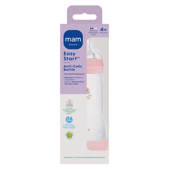 MAM PP bottle Easy Start Anti-Colic 320 ml - Ducks - Pink