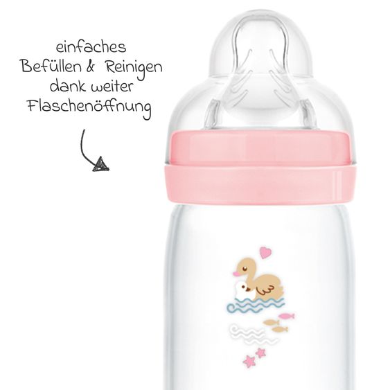 MAM Bottiglia in PP Easy Start Anti-Colic 320 ml - Anatre - Rosa