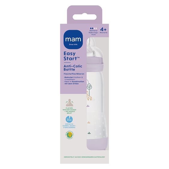 MAM Bottiglia in PP Easy Start Anti-Colic 320 ml - Viola
