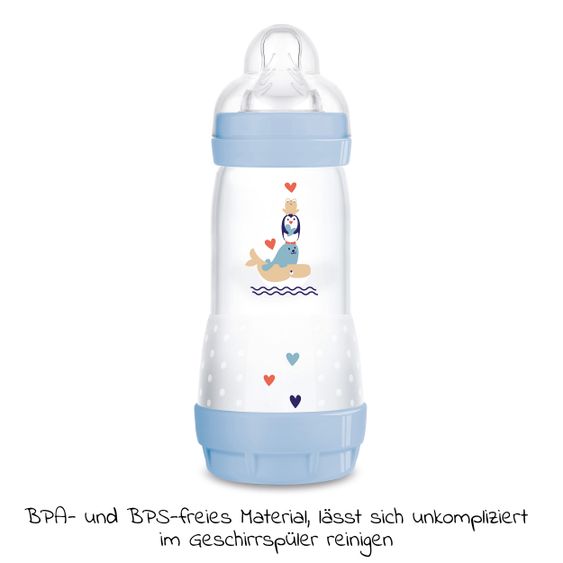 MAM PP-Flasche Easy Start Anti-Colic 320 ml + Silikon-Sauger Gr. 2 - Wal & Robbe