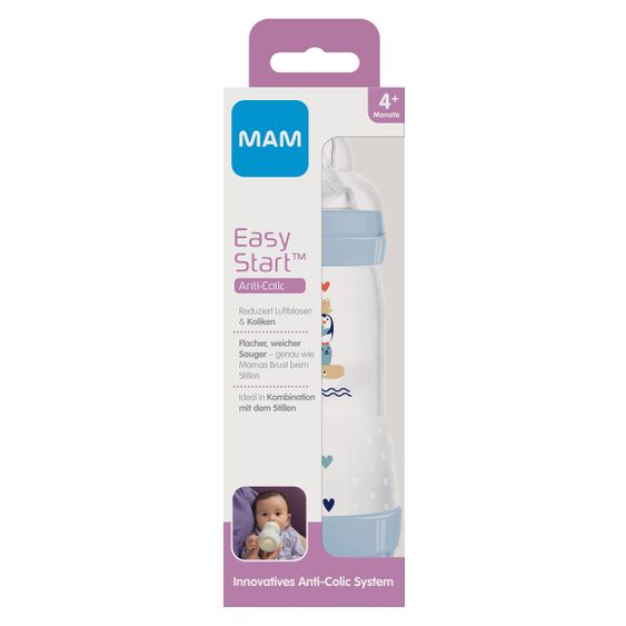 MAM PP-Flasche Easy Start Anti-Colic 320 ml + Silikon-Sauger Gr. 2 - Wal & Robbe