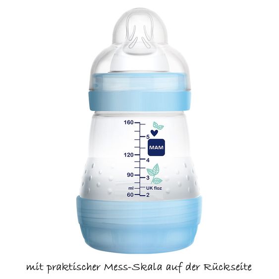 MAM PP-Flasche Easy Start Anti-Kolik 160 ml - Silikon 1 Loch - für Jungen