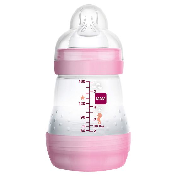 MAM PP-Flasche Easy Start Anti-Kolik 160 ml - Silikon 1 Loch - für Mädchen