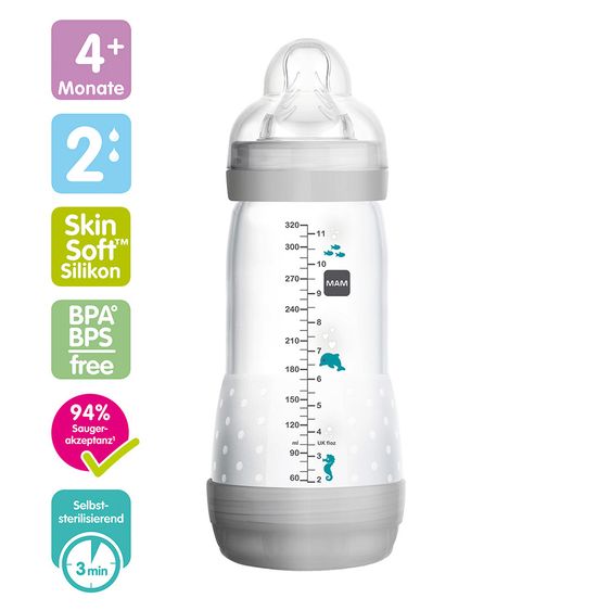 MAM PP-Flasche Easy Start Anti-Kolik 320 ml - Silikon Gr. 2