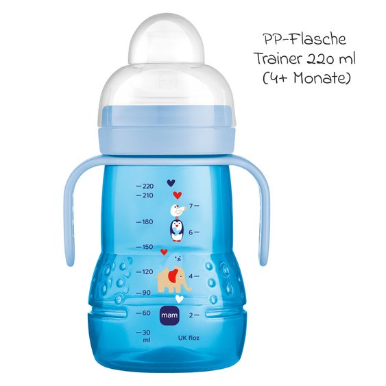 MAM PP-Flasche Trainer + 220 ml - Blau