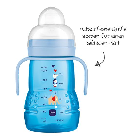 MAM PP-Flasche Trainer + 220 ml - Blau