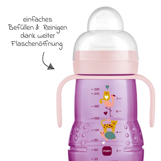 MAM PP bottle Trainer + 220 ml - Purple & Pink