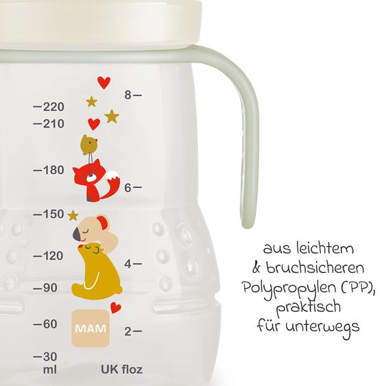 MAM PP bottle Trainer + Night 220 ml - Beige