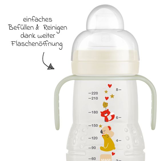 MAM PP bottle Trainer + Night 220 ml - Beige