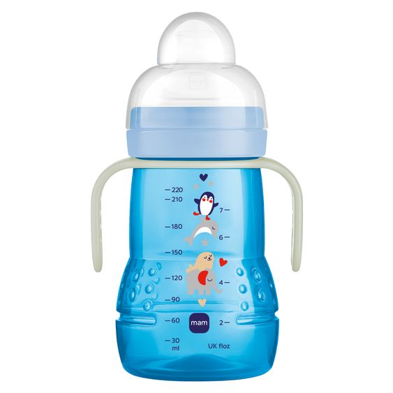 MAM PP-Flasche Trainer + Night 220 ml - Blau