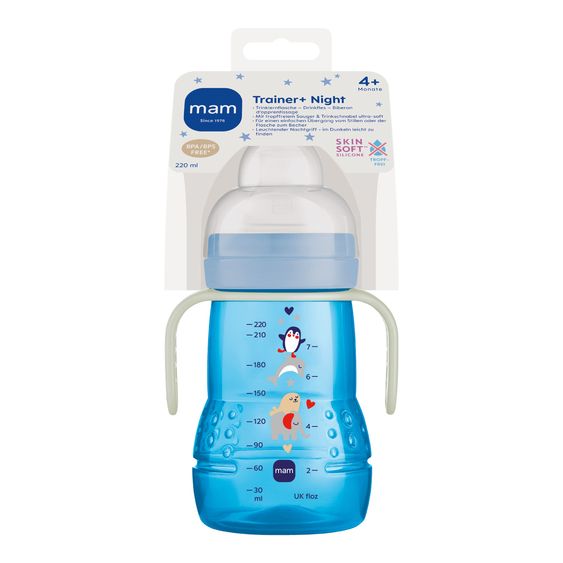 MAM Bottiglia in PP Trainer + Night 220 ml - Blu