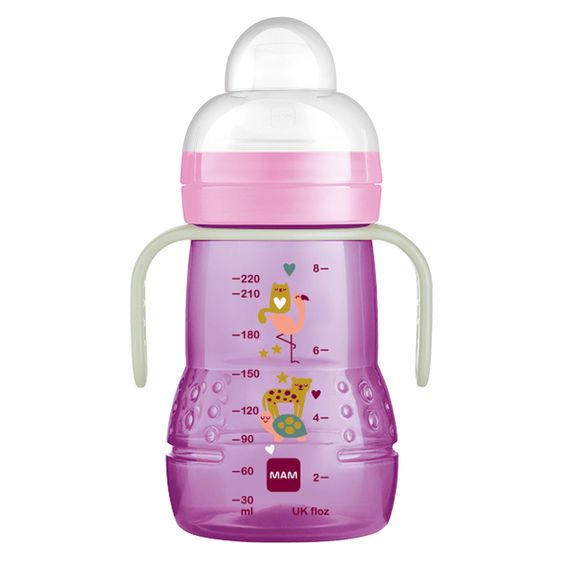 MAM PP bottle Trainer + Night 220 ml - Purple & Pink