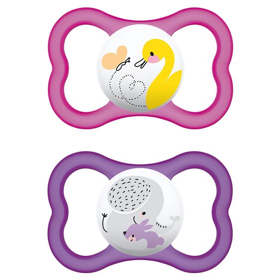 MAM Schnuller 2er Pack Air - Latex 6-16 M - für Mädchen