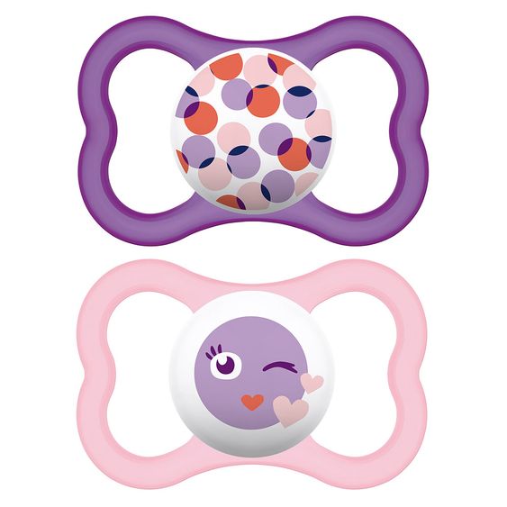 MAM Pacifier 2 pack Air - silicone from 16 M - for girls