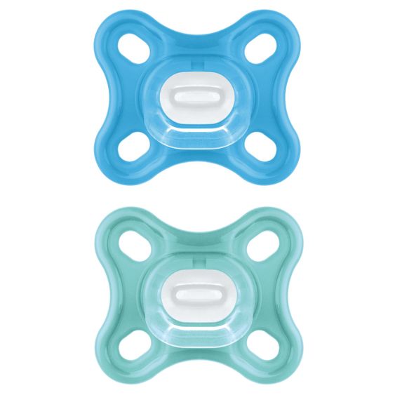 MAM Schnuller 2er Pack Comfort - Silikon Newborn 0-2 M - Blau Türkis