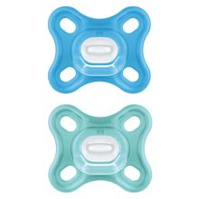 Pacifier 2-pack Comfort - Silicone 3-12 M - Blue & Turquoise