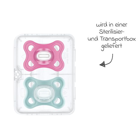 MAM Schnuller 2er Pack Comfort - Silikon 3-12 M - Pink & Mint