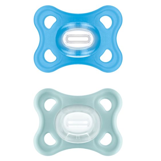 MAM Schnuller 2er Pack Comfort - Silikon 0-6 M - Blau Mint