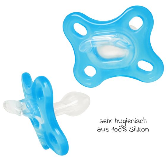 MAM Pacifier 2-pack Comfort - Silicone Newborn 0-3 M - Blue & Turquoise