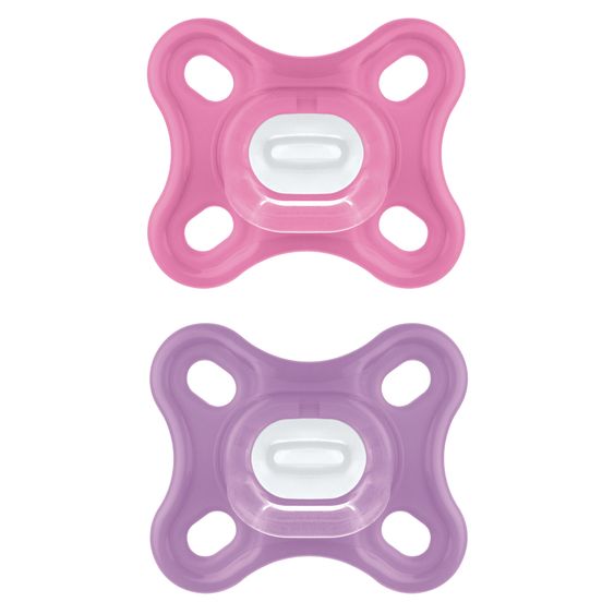 MAM Schnuller 2er Pack Comfort - Silikon Newborn 0-3 M - Pink & Lila