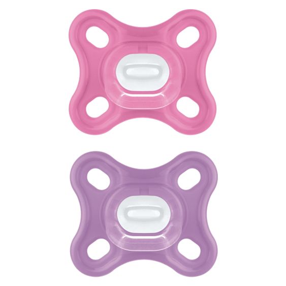 MAM Schnuller 2er Pack Comfort - Silikon Newborn ab 0 M - Rosa Lila