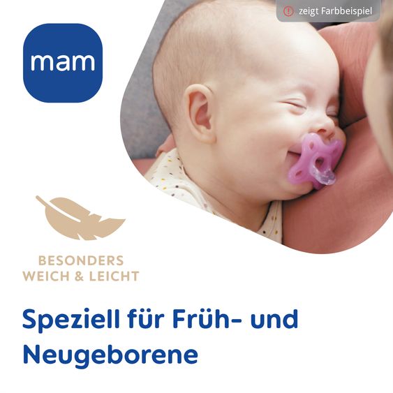 MAM Schnuller 2er Pack Comfort - Silikon Newborn - Blau - Gr. 0-3 M