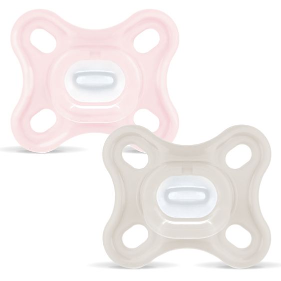 MAM Schnuller 2er Pack Comfort - Silikon Newborn - Rosa - Gr. 0-3 M