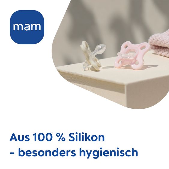 MAM Schnuller 2er Pack Comfort - Silikon Newborn - Rosa - Gr. 0-3 M