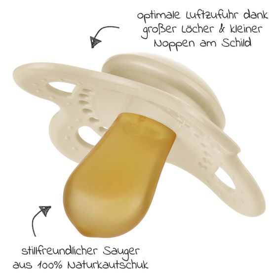 MAM Schnuller 2er Pack Original Elements - Latex 0-6 M - Beige Mint
