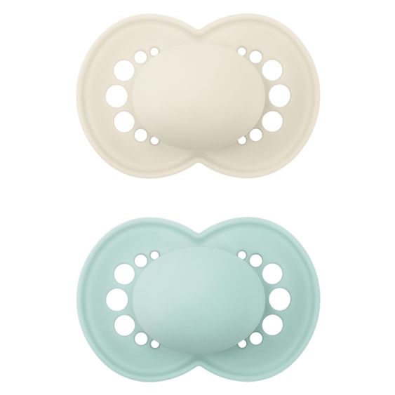 MAM Schnuller 2er Pack Original Elements - Latex ab 16 M - Mint Beige