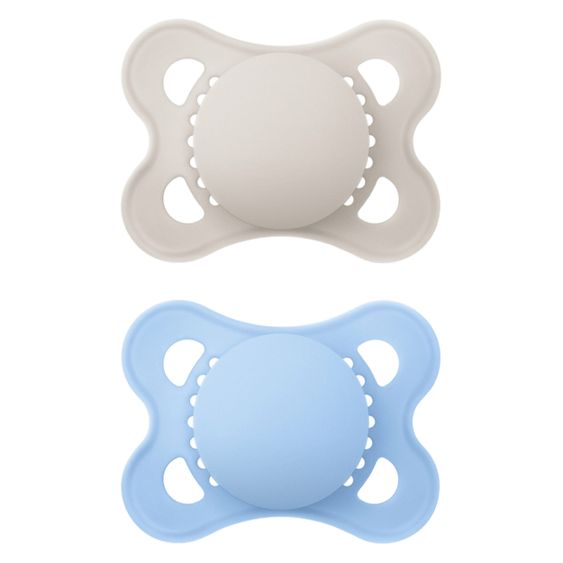 MAM Schnuller 2er Pack Original Elements - Silikon 0-6 M - Grau Blau