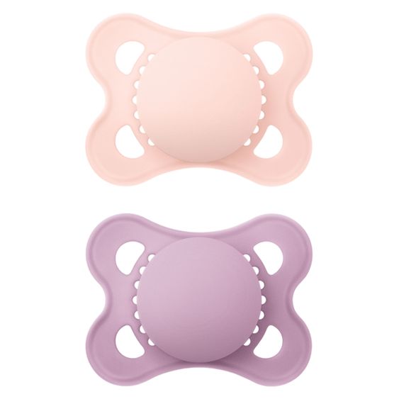 MAM Schnuller 2er Pack Original Elements - Silikon 0-6 M - Rosa Lila