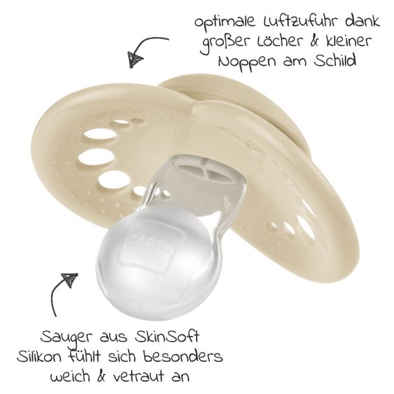 MAM Schnuller 2er Pack Original Elements - Silikon ab 16 M - Mint Beige