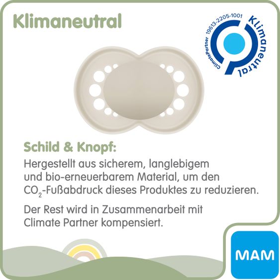 MAM Schnuller 2er Pack Original Pure - Naturkautschuk 6-16 M - Bär & Fuchs