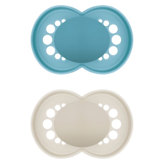 MAM Schnuller 2er Pack Original - Silikon 6-16 M - Blau & Beige