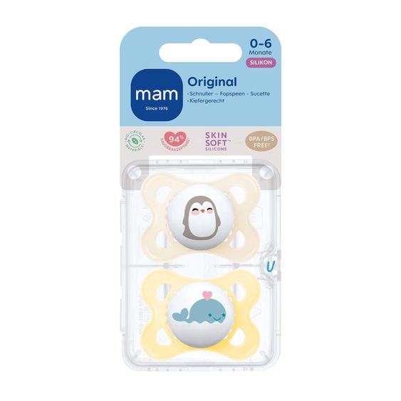 MAM Schnuller 2er Pack Original - Silikon 0-6 M - Beige