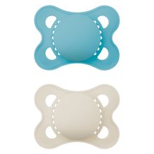 Ciuccio 2 Pack Original Pure - Silicone 0-6 M - Blu e Beige