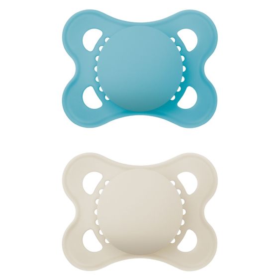MAM Pacifier 2 Pack Original Pure - Silicone 0-6 M - Blue & Beige