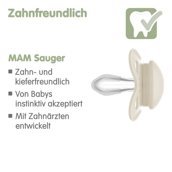 MAM Schnuller 2er Pack Original - Silikon 0-6 M - Blau & Beige