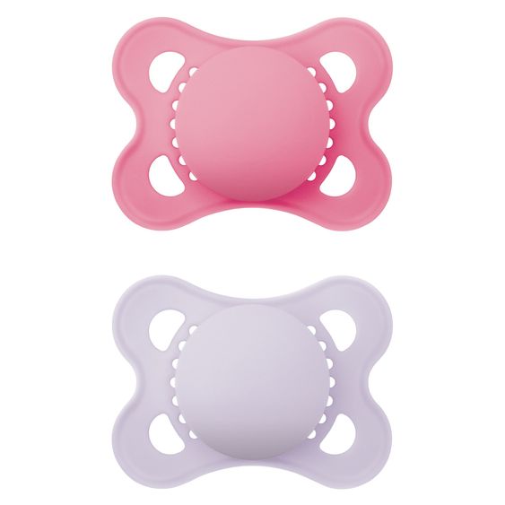 MAM Schnuller 2er Pack Original - Silikon 0-6 M - Pink & Lila