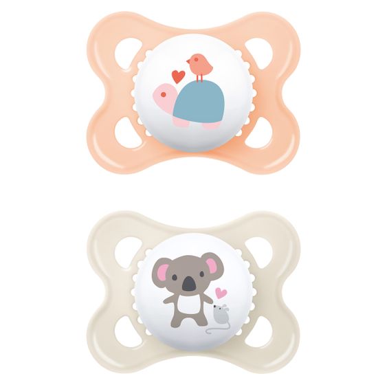 MAM Schnuller 2er Pack Original - Silikon 0-6 M - Schildkröte & Koala