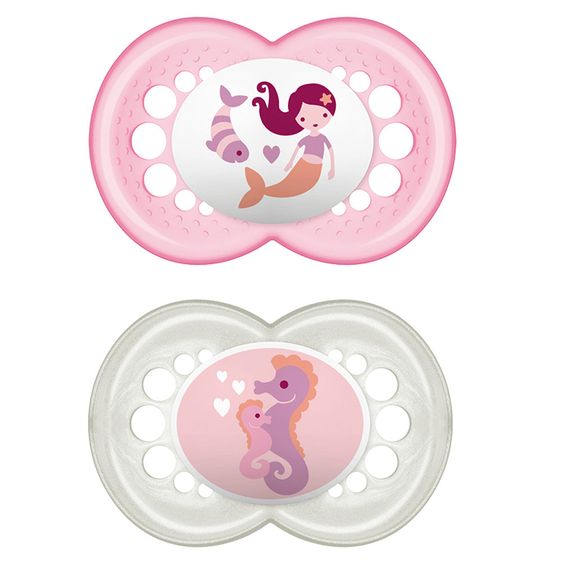 MAM Schnuller 2er Pack Original - Silikon ab 16 M - für Mädchen