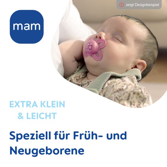 MAM Pacifier 2-Pack Original Start - Silicone - Pink - Size: 0-2 M