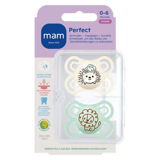 MAM Schnuller 2er Pack Perfect - Silikon - 0-6 M - Beige