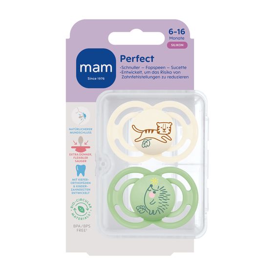 MAM Schnuller 2er Pack Perfect - Silikon - 6-16 M - Beige