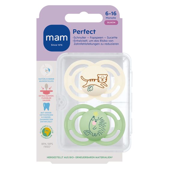 MAM Schnuller 2er Pack Perfect - Silikon - 6-16 M - Beige