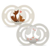 Pacifier 2-Pack Perfect - Silicone - Beige - Size: 6-16 M