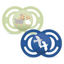 Pacifier 2-Pack Perfect - Silicone - Blue - Size: 6-16 M