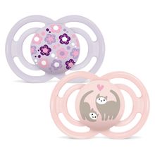 Pacifier 2-Pack Perfect - Silicone - Purple - Size: 6-16 M